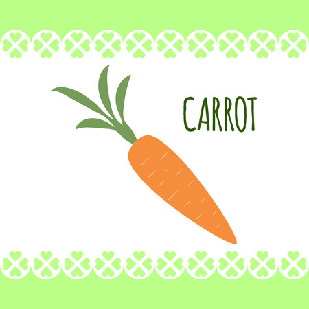 Isolated image of orange fresh carrot on white background in flat style. For diets, cooking breakfast, salads.のイラスト素材
