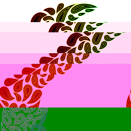 Silhouette of a Moon in a tattoo style. Rainbow colors in white background. Creative colourful crescent moonのイラスト素材