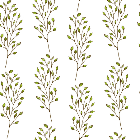 Birch branches seamless pattern illustration.のイラスト素材