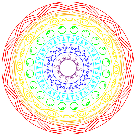 Coloring mandala in hand drawn doodle styleのイラスト素材