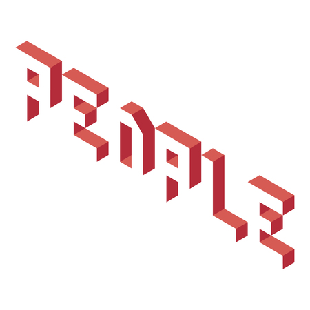 Creative abstract illustration with word people on white background. Isometric design. 3D concept.のイラスト素材