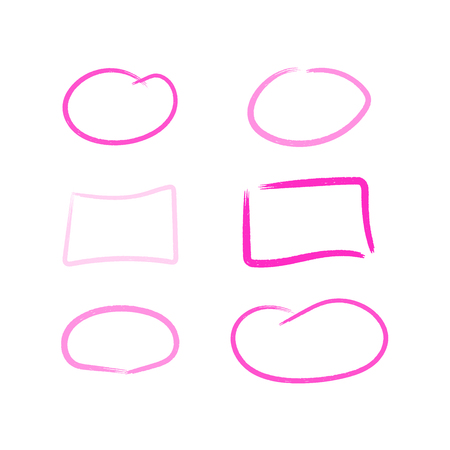 Set of colorful marker frames for text and presentationsのイラスト素材