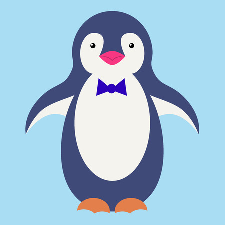 Cute penguin cartoon illustration. Vector penguin. Happy character design. Isolated cartoon penguin.のイラスト素材