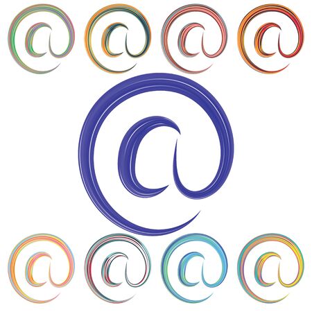 Et. Trendy symbol of email, great design for any purposes. Modern geometric vector illustration. Simple illustration. Set of colorful symbols etのイラスト素材