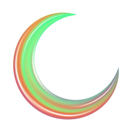 Crescent in abstract style. Astronomy science concept. Religion holy month. Abstract modern gradient pattern. Beautiful crescent, great design for any purposes. Ramadan vector. Vector crescent moonのイラスト素材