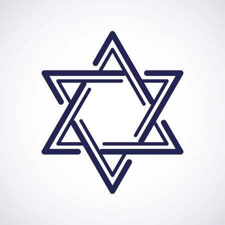 Star of David in modern style. Business concept. Decoration element. White background. Flat design isolated. Vector illustration set. Modern vector illustration. Isolated star of David sign symbolのイラスト素材