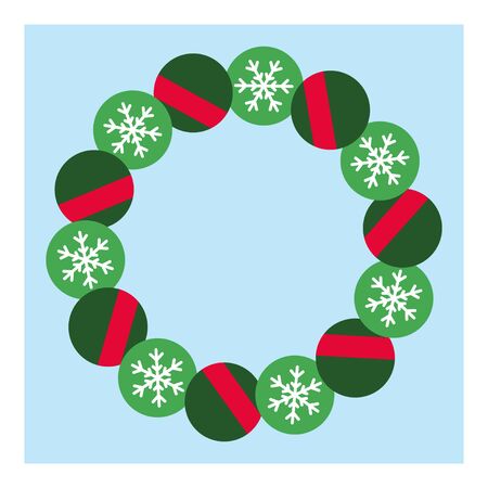 Christmas wreath for banner design. Winter season element. Banner template. Postcard, poster element.のイラスト素材