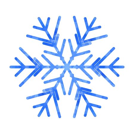 Abstract design template with polygonal snowflake for decoration design. Vector decorative background. Winter symbol. Low poly banner with snowflake on white background for decorative designのイラスト素材