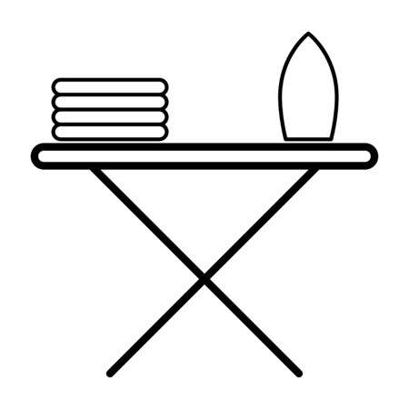 Icon with ironing board. Vector symbol illustration. Laundry iconのイラスト素材