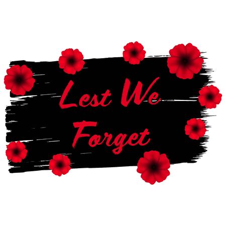 Remembrance day, great design for any purposes. Anzac. Poppy flower symbol. Military history. Vector illustration of a bright poppy flower. Remembrance day symbol. Lest we forget textのイラスト素材