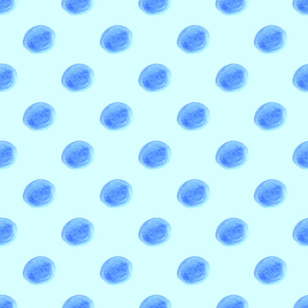 Watercolor abstract backdrop. Modern watercolor seamless pattern with blue circles on colorful background for textile design. Cloud computing. Background illustration. Seamless pattern.の写真素材