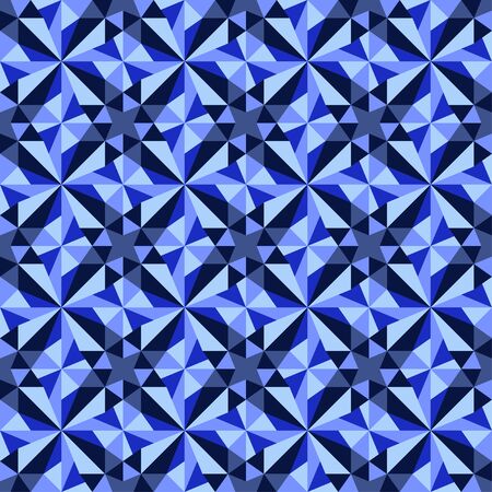 Modern psychedelic seamless pattern in blue shades, great design for any purposes. Modern geometric vector illustration. Seamless pattern tile. Abstract graphic texture. Blue abstract backgroundのイラスト素材