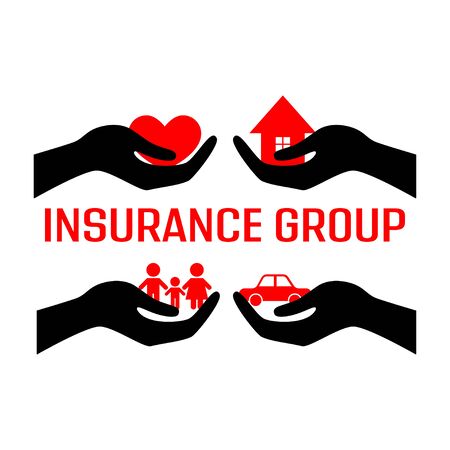 Logo for insurance business. Business idea concept. Vector emblem. Vector illustration abstract logo icon. Design template. Modern shape concept. Symbol illustration. Health insurance designのイラスト素材