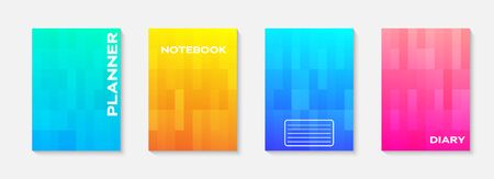 Minimal vector abstract cover notebook design. Planner and diary cover for print. Abstract design for copybook brochures and school books. Notebook paper. Brochure, book, magazine templateのイラスト素材