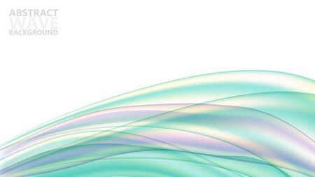 Abstract vector background with dynamic colorful waves. Modern color abstract background with green wave curves. Vector template for websiteのイラスト素材