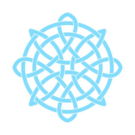 Irish celtic shamrock knot in circle. Symbol of Ireland. Traditional medieval frame pattern illustration. Scandinavian or Celtic ornament. Isolated vector pictogram. Simple vector illustrationのイラスト素材