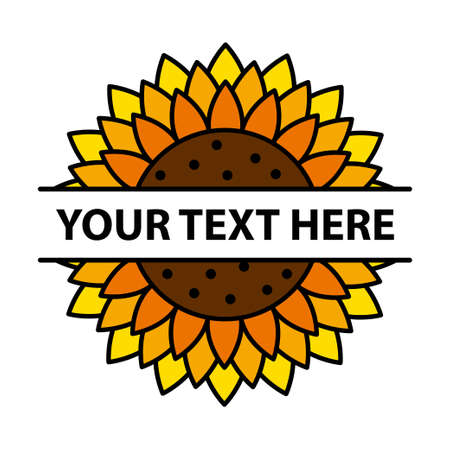 Sunflower cartoon icon for print design. Illustration flower on white background. Isolated cartoon icon sunflowerのイラスト素材