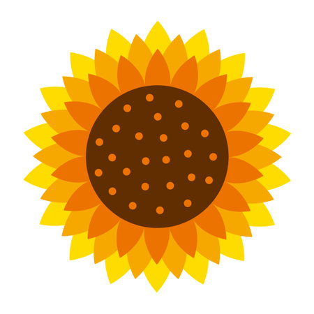 Sunflower cartoon icon for print design. Illustration flower on white background. Isolated cartoon icon sunflowerのイラスト素材