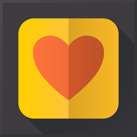 Flat design heart icon on black background. のイラスト素材