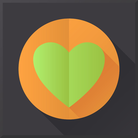 Flat design heart icon on black background. のイラスト素材