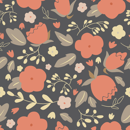 Seamless floral pattern with roses.のイラスト素材