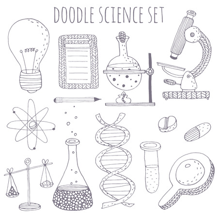 Doodle science set.のイラスト素材