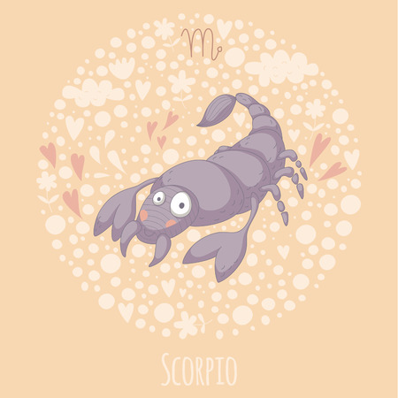 Cartoon illustration of the scorpion (Scorpio). のイラスト素材