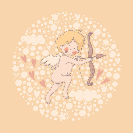 Cartoon illustration of Cupid. のイラスト素材