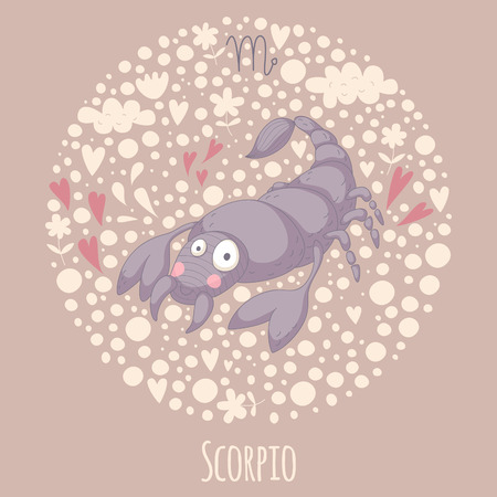 Cartoon illustration of the scorpion (Scorpio). のイラスト素材