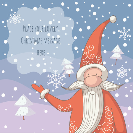 Christmas illustration with Santa Claus. EPS 10. Transparency. No gradients.のイラスト素材