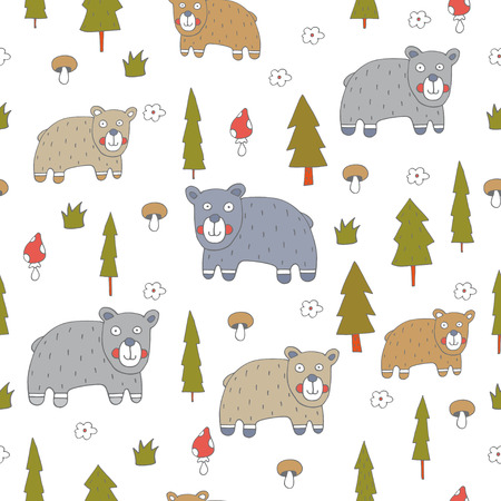 Seamless pattern with bears. のイラスト素材