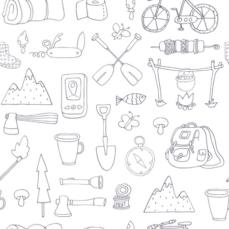 Seamless outdoor patternのイラスト素材