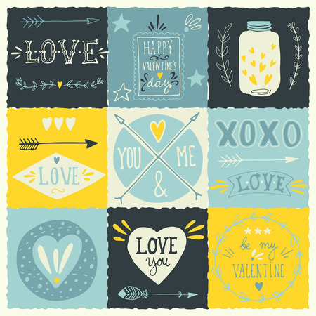 Valentine's day design elements. EPS 10.のイラスト素材