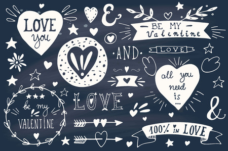 Valentine's day design elements. EPS 10.のイラスト素材