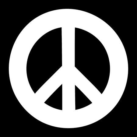 Peace sign. Anti-war symbol on black background.のイラスト素材