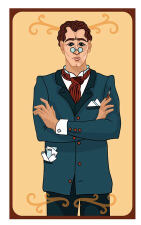 Handsome man steampunk illustrationの写真素材