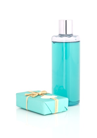 Soap kit on white backgroundの写真素材