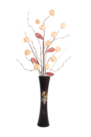Ikebana set isolated on white backgroundの写真素材