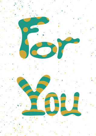 Cute vector card template with funny lettering in bright colors. Removable texture. For greeting cards, baby shower design, notes, brochures, tags and labels, invitations, scrapbooking, etc.のイラスト素材