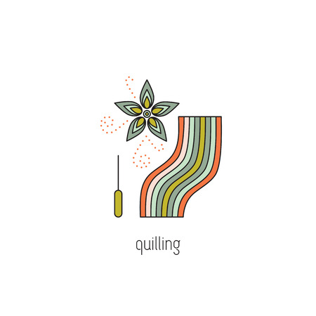 Quilling line iconのイラスト素材