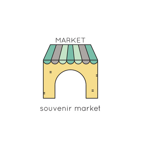 Souvenir market line iconのイラスト素材