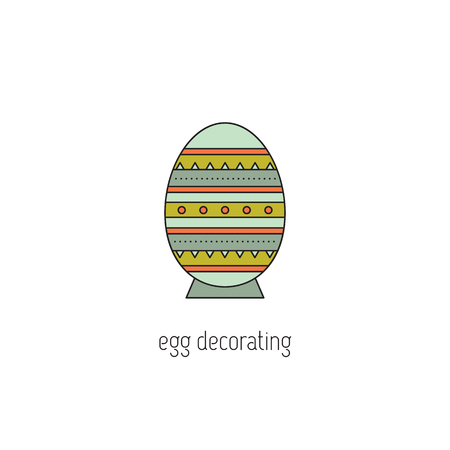 Egg decorating line iconのイラスト素材