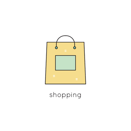 Shopping bag line iconのイラスト素材