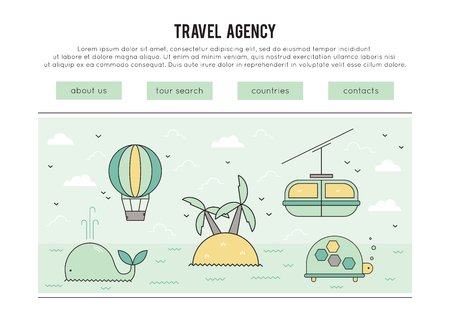 Travel agency bannerのイラスト素材