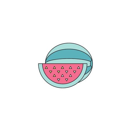 Watermelon line iconのイラスト素材