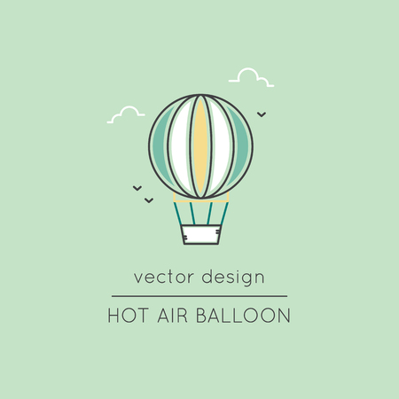 Air balloon line iconのイラスト素材
