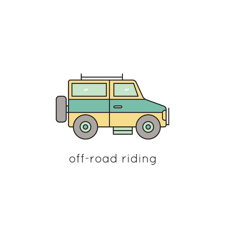 Off-road ride line iconのイラスト素材