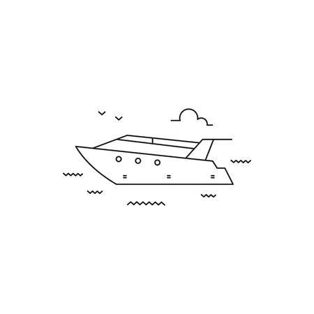 Yacht line iconのイラスト素材