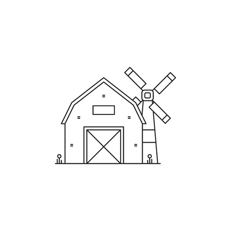 A Farm line icon.のイラスト素材