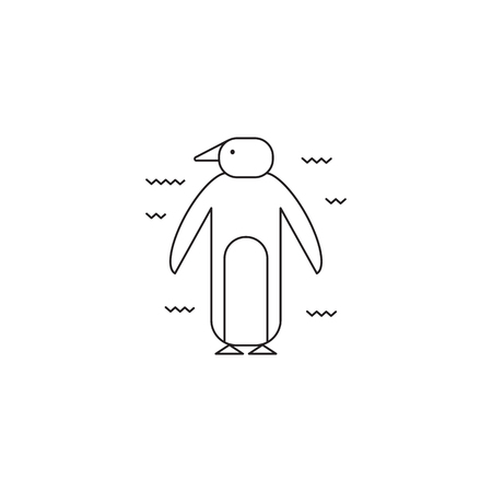 Penguin line iconのイラスト素材